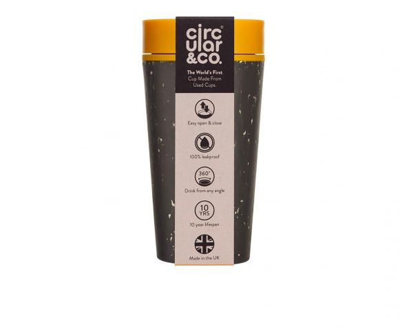Kelímek rCUP/Circular&CO Black and Mustard 340 ml