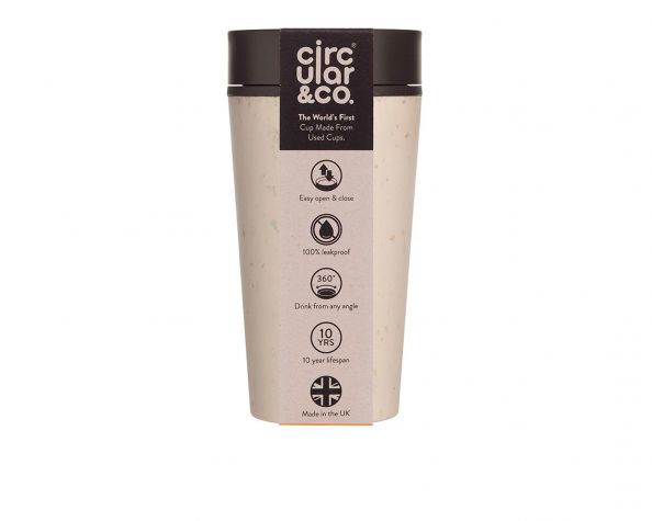 Kelímek rCUP/Circular&CO Cream and Black 340 ml