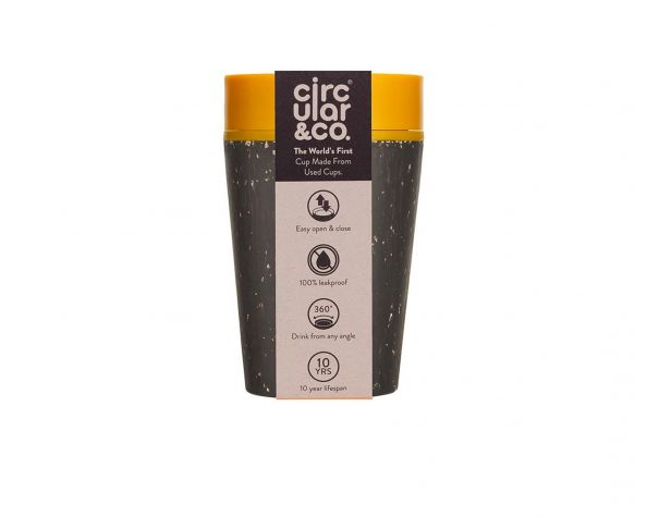 Kelímek rCUP/Circular&CO Black and Mustard 227 ml